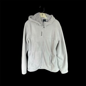 Reebok Men’s Light Gray Fleece Hoodie with Fur Lining Size Small